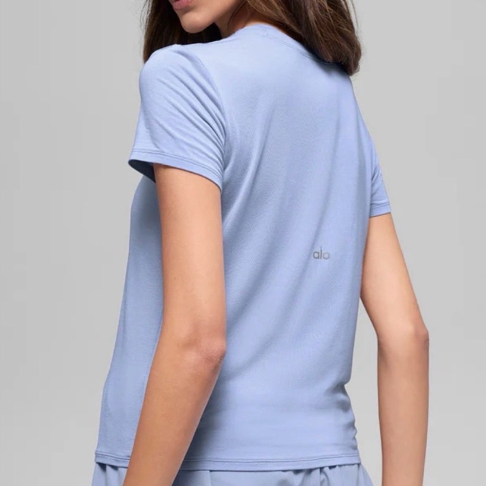 ALO seashell blue shirt